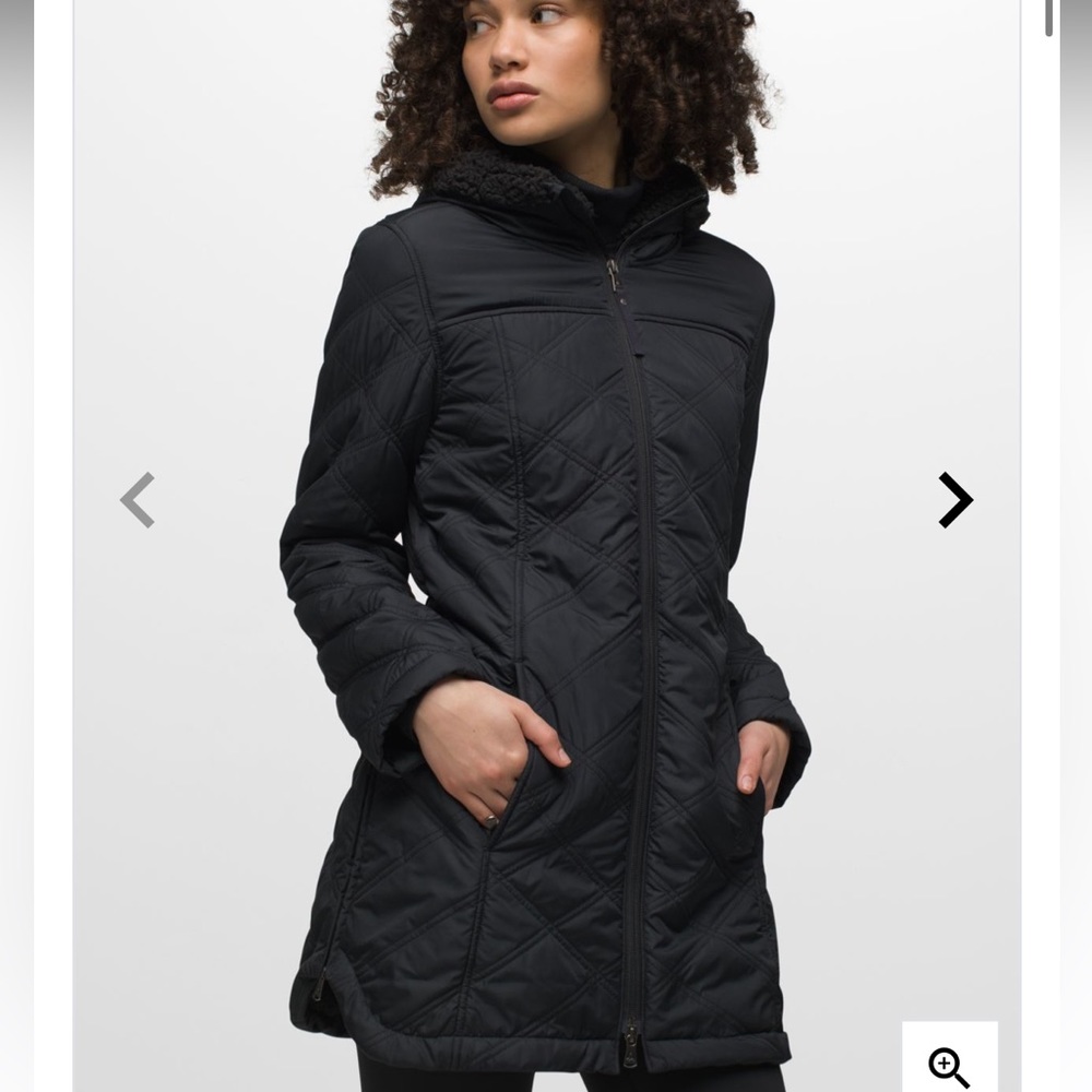 NWT Prana esla coat black quilted women's size XL $220